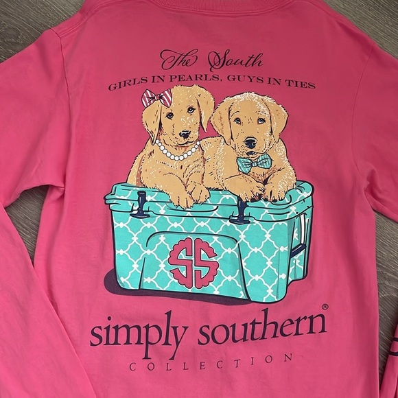 Simply Southern Collection Girls in Pearls Guys in Ties Long Sleeve size S - Picture 6 of 6